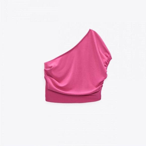 Zara pink draped asymmetric top - Picture 5 of 7